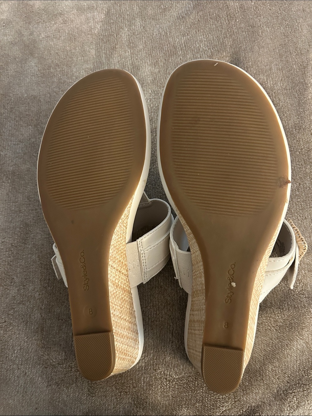 Style & Co. Cream Buckle Thong Sandals - Picture 2 of 2